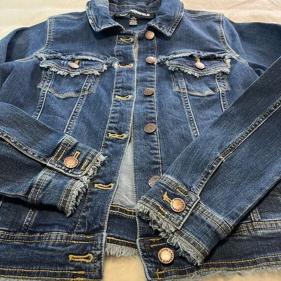 Karl Lagerfeld Distressed Frayed Jean Jacket - Picture 6 of 9